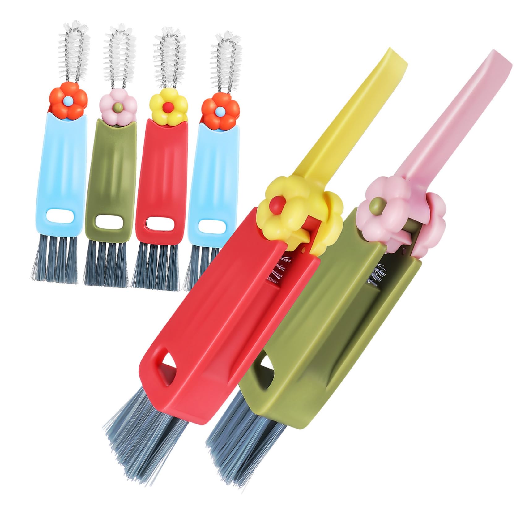 KOMBIUDA 6 Pack Cup Lid Cleaning Brush Crevice Cleaner Brush Multi-Function Compact for Home Travel