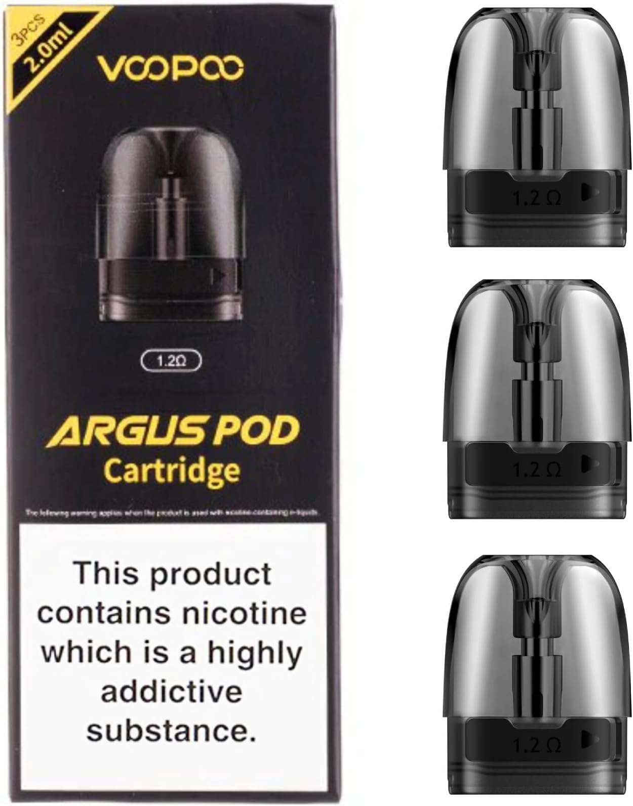 VOOPOOARGUS Top Fill Cartridge 3 Pack Leak-Proof, TPD Version 2ml Capacity No Nicotine No Liquid (1.0 ohm)