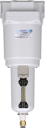 Miniatura 5 de PneumaticPlus SAMG350-N04BD-MEP unidad de secado al aire, separador de agua NPT de 12 pulgadas, mirilla metálica con autodrenaje interno N.C., SCFM