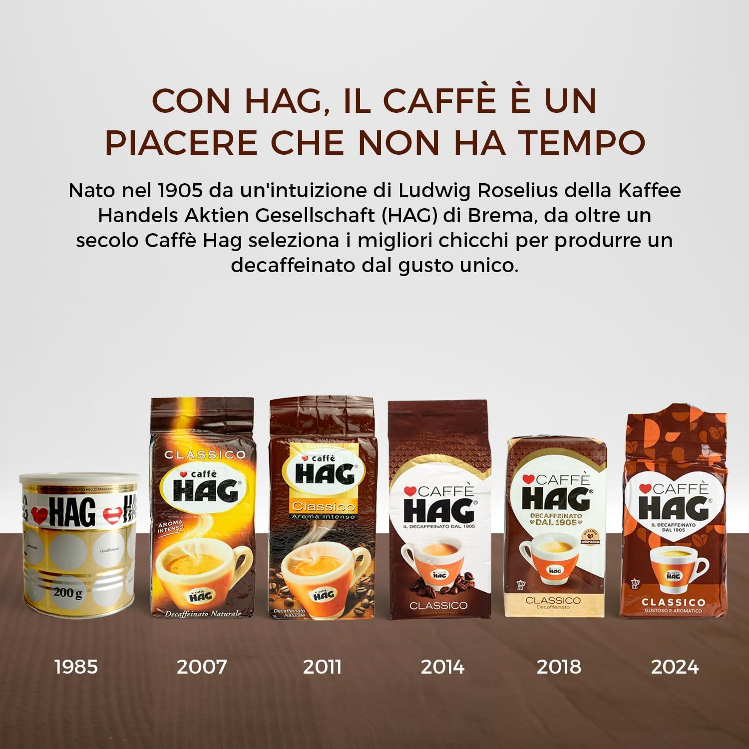 HAG - Caffè in Cialde ESE Decaffeinato - 180 Cialde - 6 Confezioni da 30 - Miscela Espresso per Macchina Portafiltro Monodose - Caratterizzato da un Aroma e Gusto Delicati -DD-