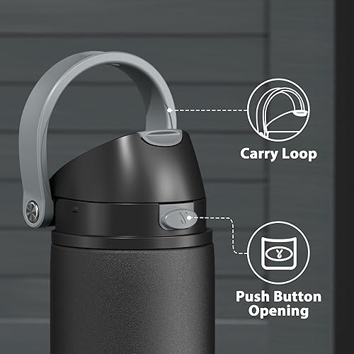 Miniatura 6 de Botella de agua aislada de 24 onzas para deportes Botella de agua de acero inoxidable Meoky con popote 2 en 1 y tapa de boquilla, a prueba de fugas,