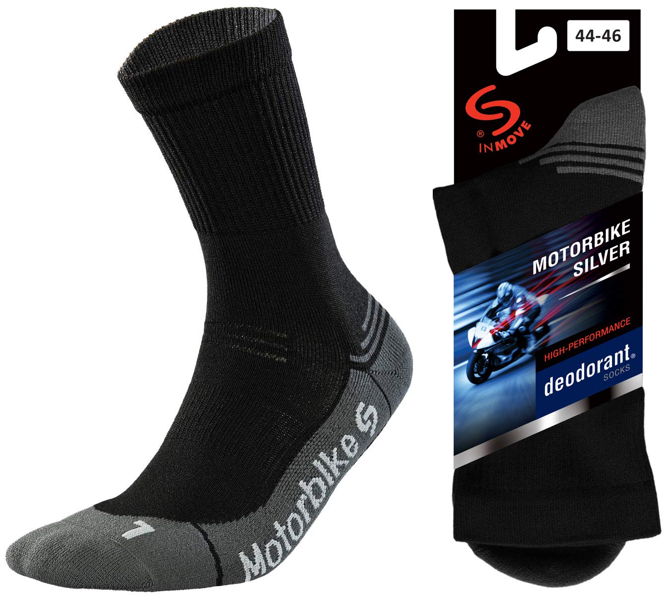TODO Chaussettes Moto Technique DEO Homme Femme Court Léger Respirant Noir antibactérien