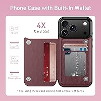 Vista 711 de LETO para iPhone 15 Pro Funda tipo cartera - Tapa tipo folio con patada - Diseños de moda - Tarjetero - Funda protectora para mujeres y niñas - 6.1