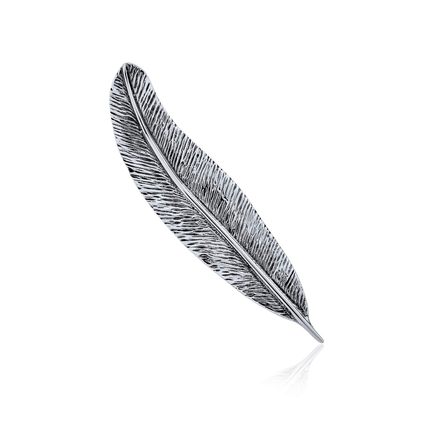 Large Writing Quill Feather Brooch Pin National Symbol of Canada Maple Leaf Design for Women Crafted in .925 Sterling Silver