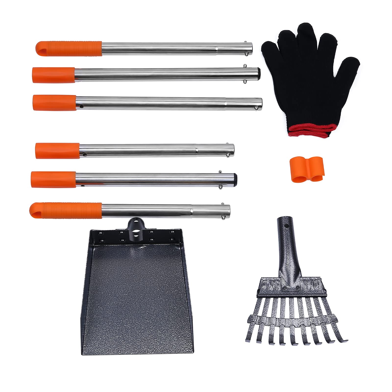 HAPPY HACHI Recoge Cacas de Perros, con Mango Ajustable en Longitud, Dog Pooper Scooper Set, Recogedor de cacas metálico 2 Pack, S