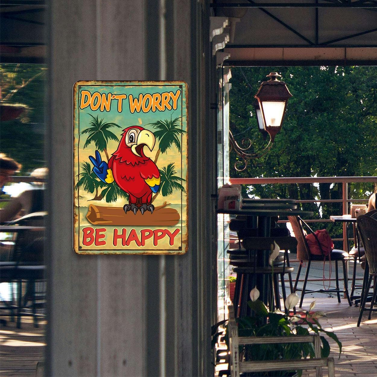 Don't Worry Be Happy 8" x 12" Outdoor Metal Signs for Backyard, Patio, Porch Decor - Image 5