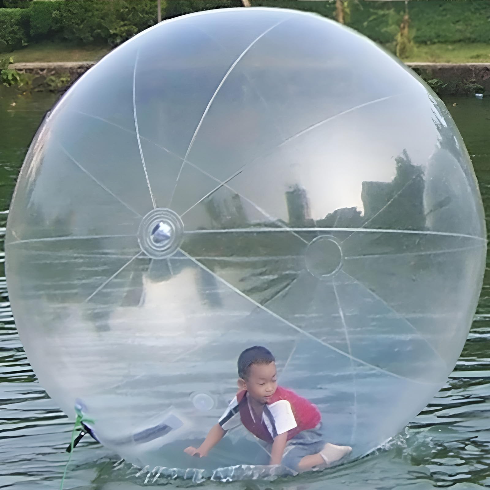 FHRKA Water Walking Ball with Electric Air Pump, Inflatable Roller Float, for Swimming Pool Water Entertainment Toys 2m (2m)