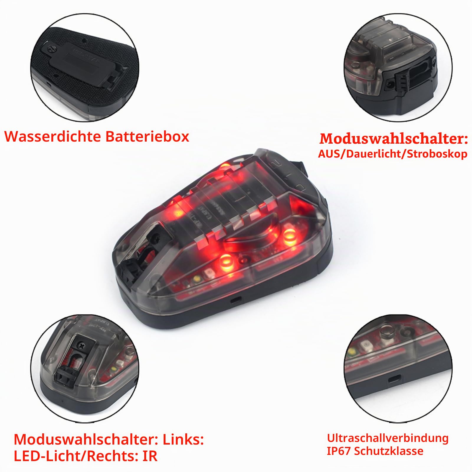 Hunting Explorer Helm Signal Light LED + IR / Strobe Military Air Manta Light, für Outdoor Tactical Helm wasserdichte Sicherheit Sicherheits Strobe Signal Lampen
