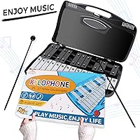 Vista 4 de EASTROCK Xilófono, Glockenspiel de 25 notas, instrumento profesional de xilófono, regalos