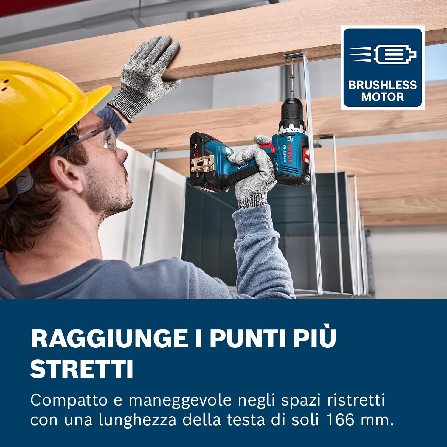 Bosch Professional 18V System Trapano-avvitatore a batteria GSR 18V-65 (motore brushless, lunghezza della testa 166, incl. 2 batterie GBA 18V 5.0Ah, caricabatteria GAL 18V-40, L-BOXX)