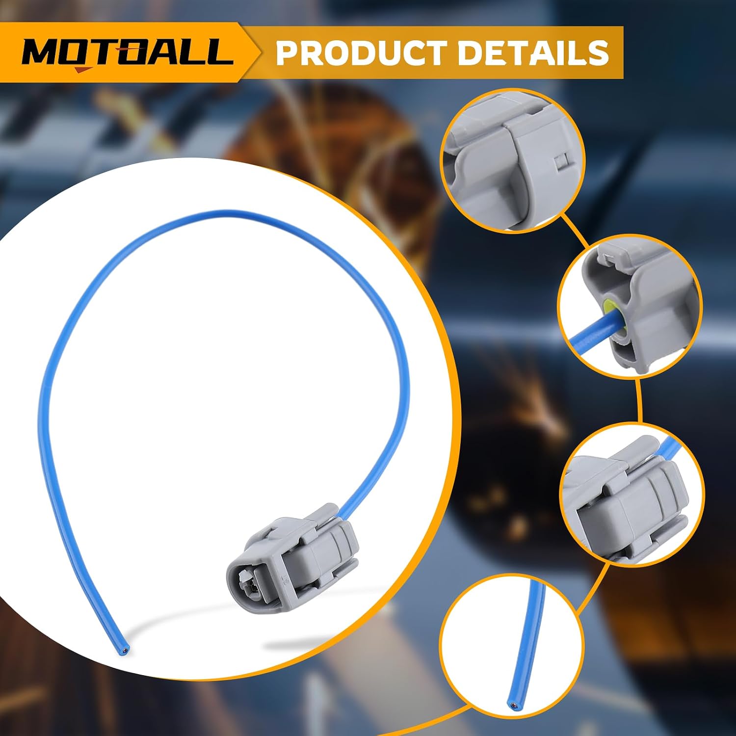 MOTOALL 1-Way Connector 11428 for Toyota Temperature Sensor Power Steering Pump Switch Connector Pigtail 1b257 for Toyota 97-11