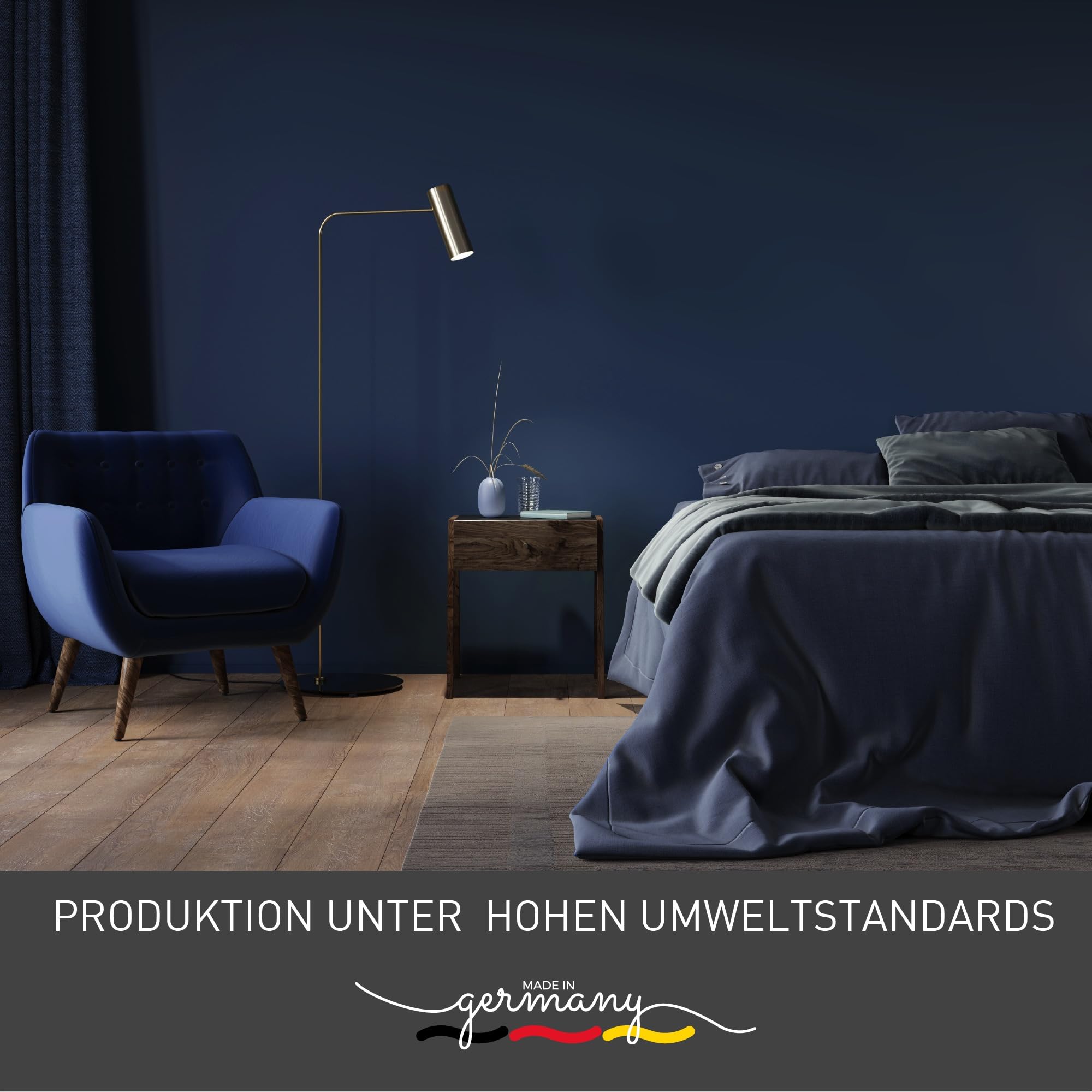 Craft Colors® 5L hochwertige Wandfarbe edelmatt, Kreidefarbe made in Germany, DESIGN Collection No. 590 Kobaltblau