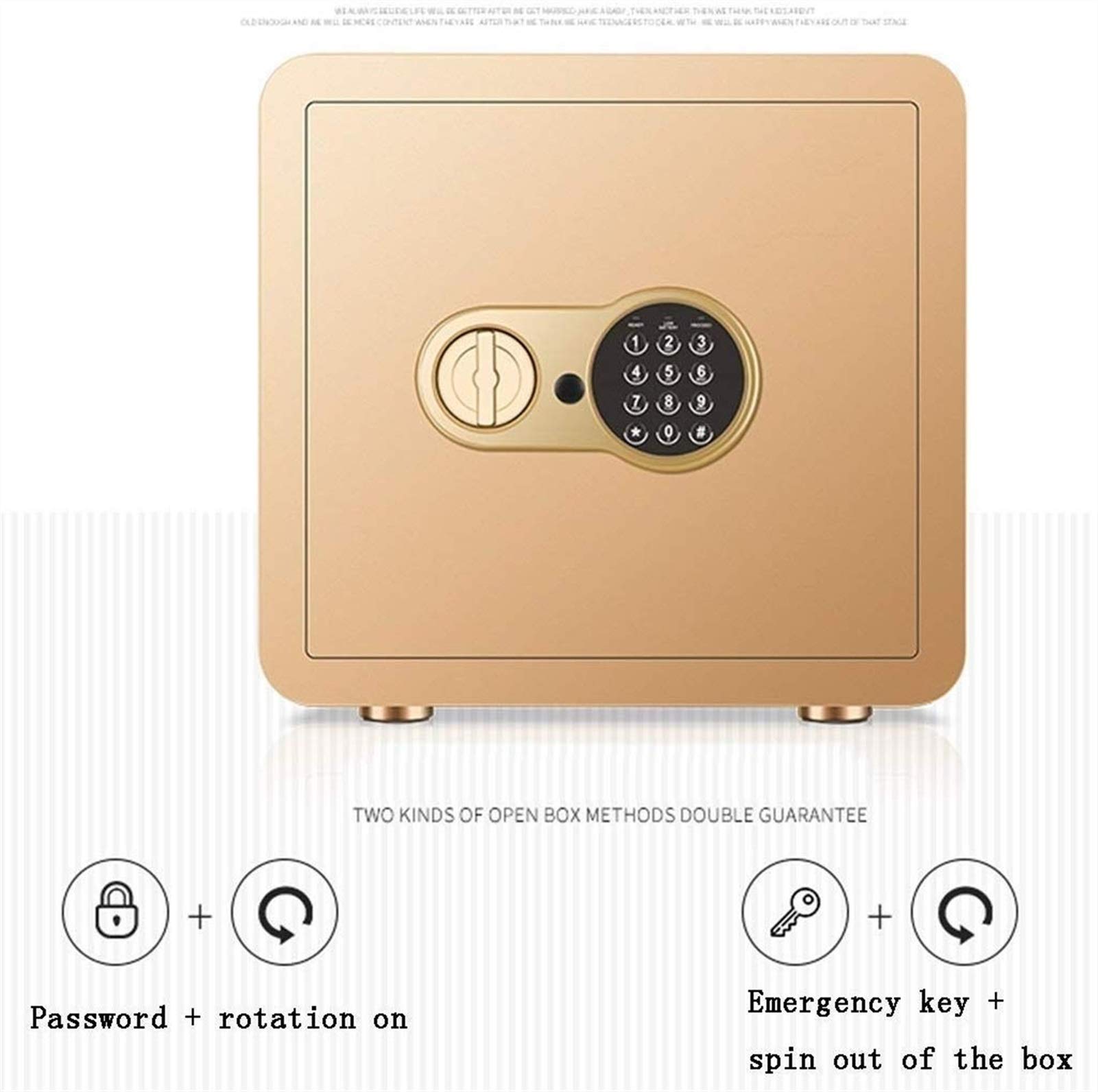 Caja fuerte digital ignífuga e impermeable, construcción grande de acero sólido con cerrojo de seguridad, anclaje a la pared para el hogar, oficina, hotel, dinero en efectivo, almacenamiento de