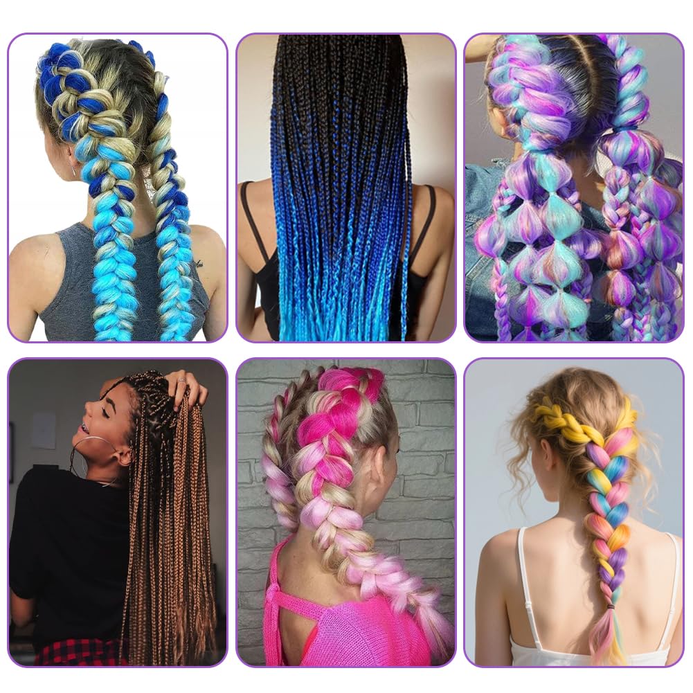 AUYAO Warkocz przedłużenie włosów, 3 szt. Jumbo Braids Meches, przedłużenie włosów z włókna syntetycznego, do szydełka, skręcania