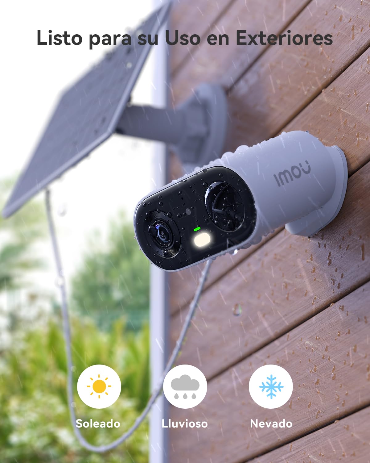 Imou 2K Cámara Vigilancia WiFi Exterior con Panel Solar, Cámara de Seguridad Sin Cables con Batería 5000 mAh, Visión Nocturna en Color, Detección de Humana PIR, Vlog Mode, Cell Go Kit