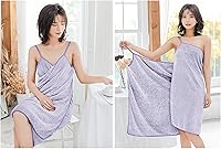 Vista 4 de Toalla de baño sexy con correas para mujeres y niñas, absorbente de forro polar, toalla larga para la ducha, vestido de noche