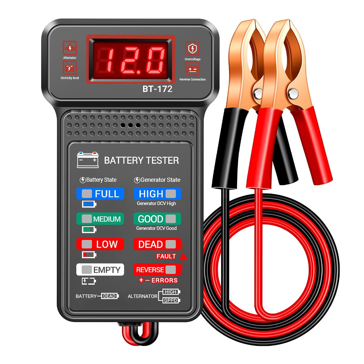 STHIRA® 12V Universal Car Battery Tester & Analyzer with LED Indicator Digital LCD Screen Battery Tester for Cars, Trucks, Motorcycles, SUVs, Alternator Charging Check, DIY & Mechanics-image-43