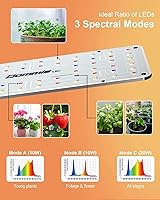 Vista 7 de DOMMIA Soporte para plantas con luz de crecimiento, luces regulables para cultivo de plantas, múltiples espectros LED de crecimiento, luces