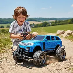 Carrinho Controle Remoto 4x4 Monster Truck Escala 1:24, Luzes LED Recarregavel