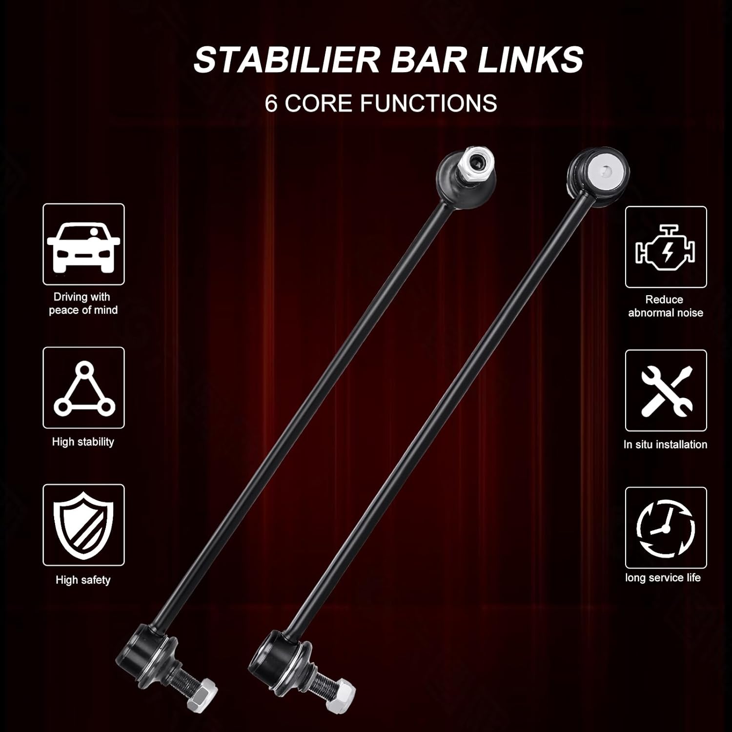 K750610 K750611 Sway Bar Links - Front Stabilizer Sway Bar Link Suspension Kit Compatible With Hyundai Sonata Kia Optima 2011 2012