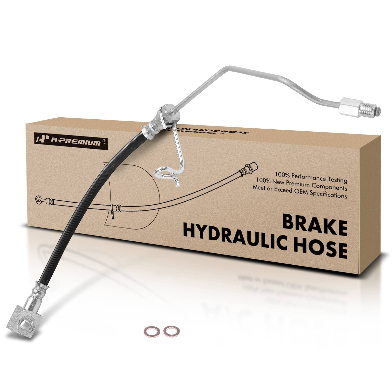 A-Premium Rear Brake Hose Set (2) For 2001-2002 Dodge Ram 2500/3500 - Replaces 52009990AD, DOT Certified