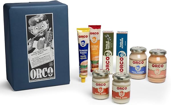 Orco, Chef Box Portami con Te - Set con Salse monodose - senape, maionese, olio extravergine, salsa messicana, ketchup, salsa barbecue - Senza Glutine - 5