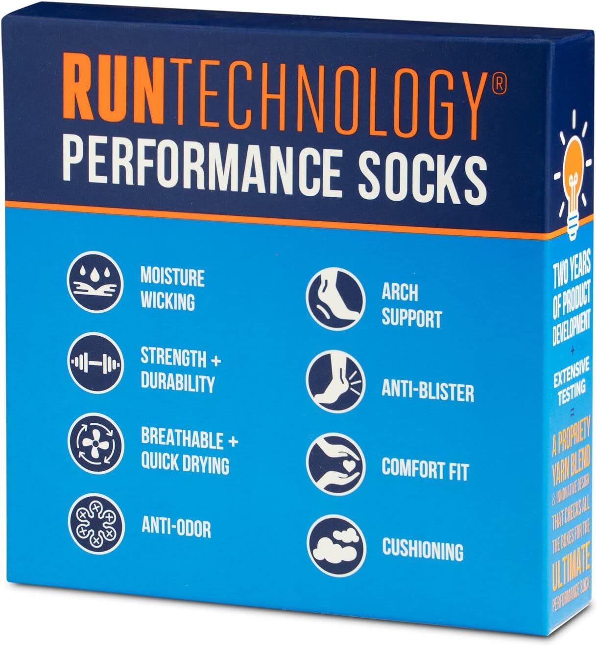 RunTechnology Athletic Running Performance Low-Cut Sport Socks