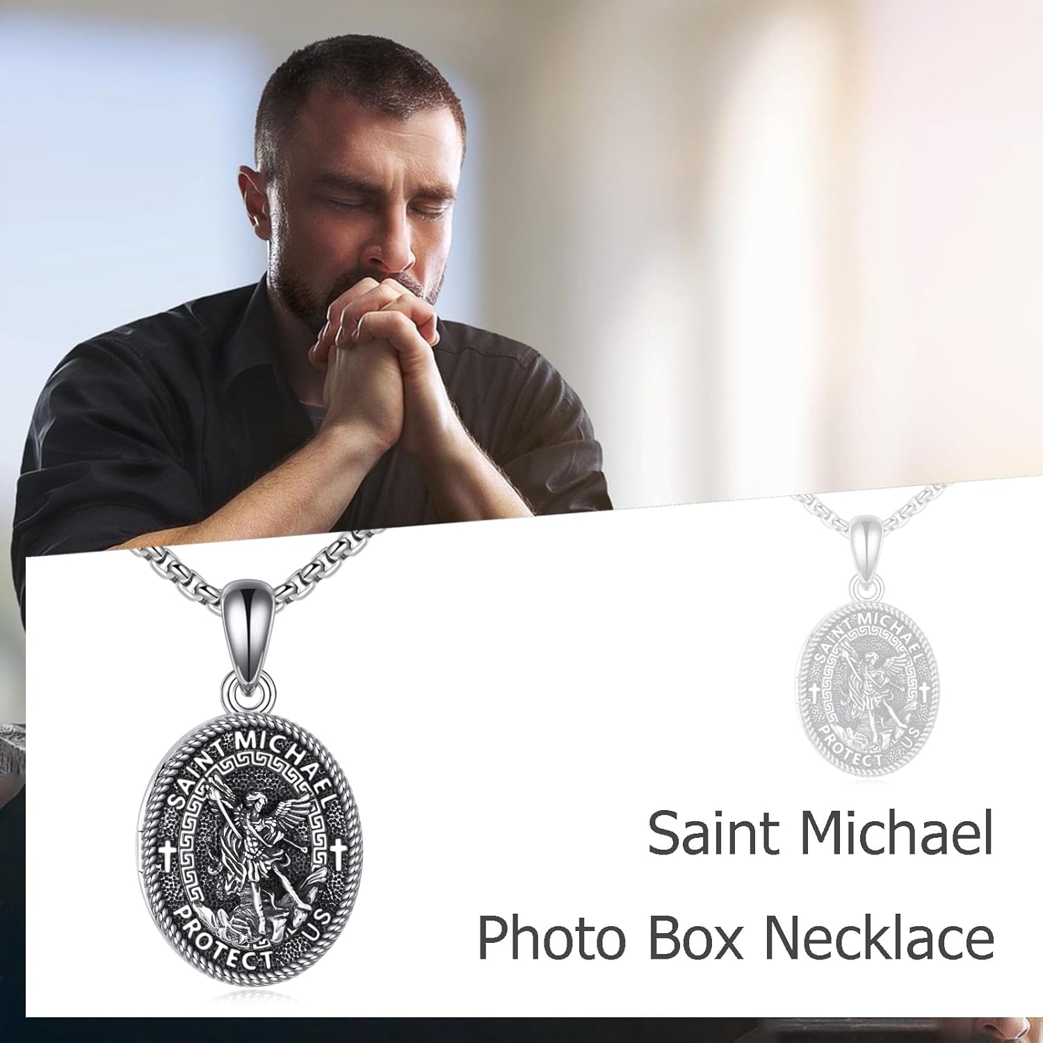 Saint Necklace 925 Sterling Silver the Archangel Pendant Amulet for Men Women Religious Protector Pendant Jewelry Gifts - Image 6