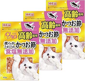Amazon 【3袋セット】 チャオ (CIAO) 食塩無添加 高齢猫用柔らか
