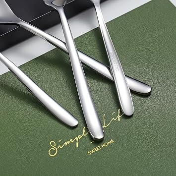 Homquen Dinner Forks 6 Piece, Stainless Steel Forks Silverware Set, Dessert Forks, Table Forks, Salad Forks for Home, Kitchen or Restaurant, Dishwasher Safe (Silver-8 Inch)