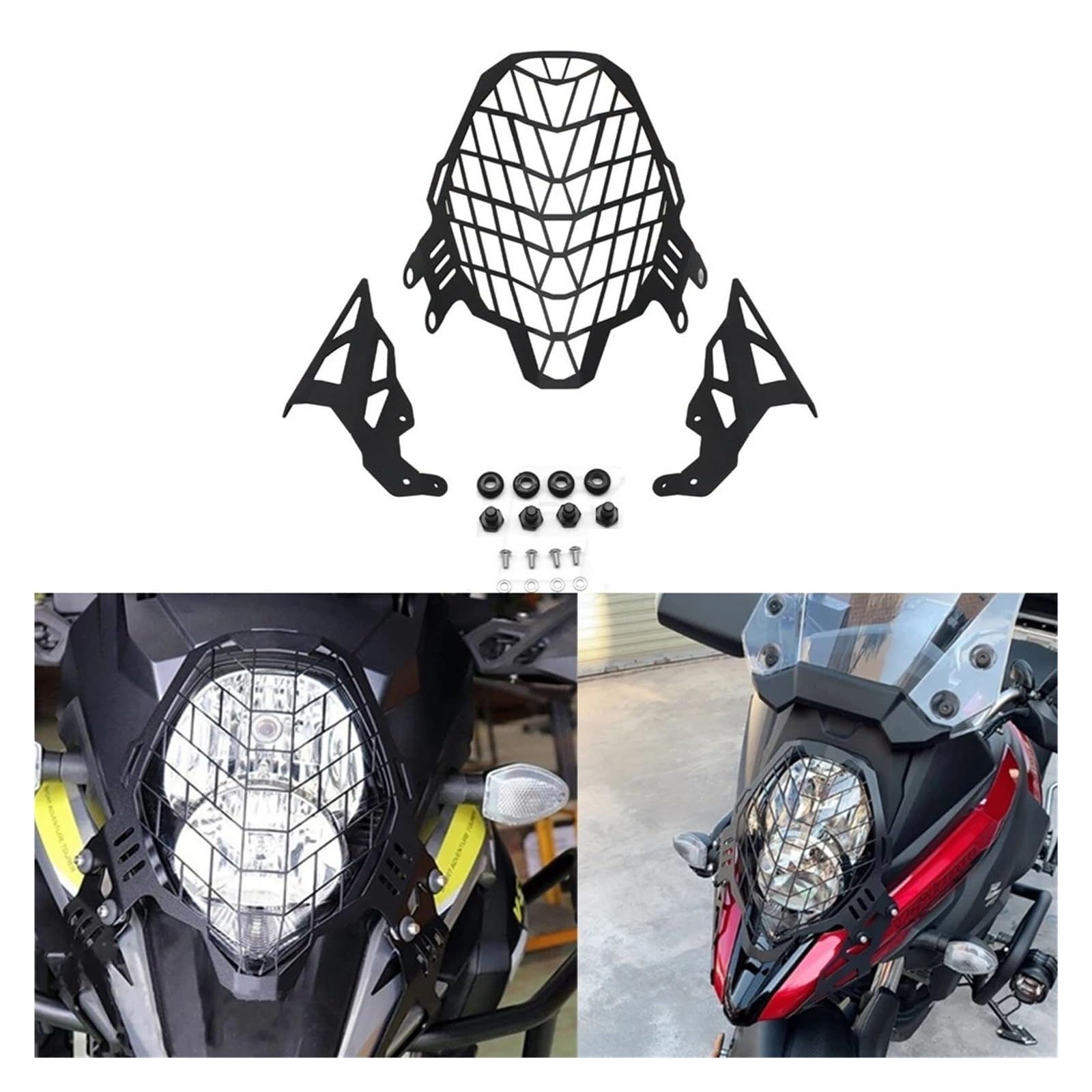 osłona reflektora motocykl Osłona Reflektora Motocyklowego, Osłona Grilla,osłona Chłodnicy, Modelu Do SUZUKI V-STORM 650 DL650 Vstrom 650 2017-2019 2020 metalowy retro grill