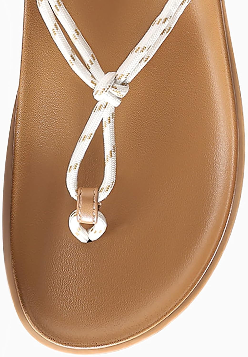 Coutgo Womens T Strap Flat Sandals Open Toe Flip Flops Adjustable Ankle Strap Summer Beach Thong Shoes - Image 5