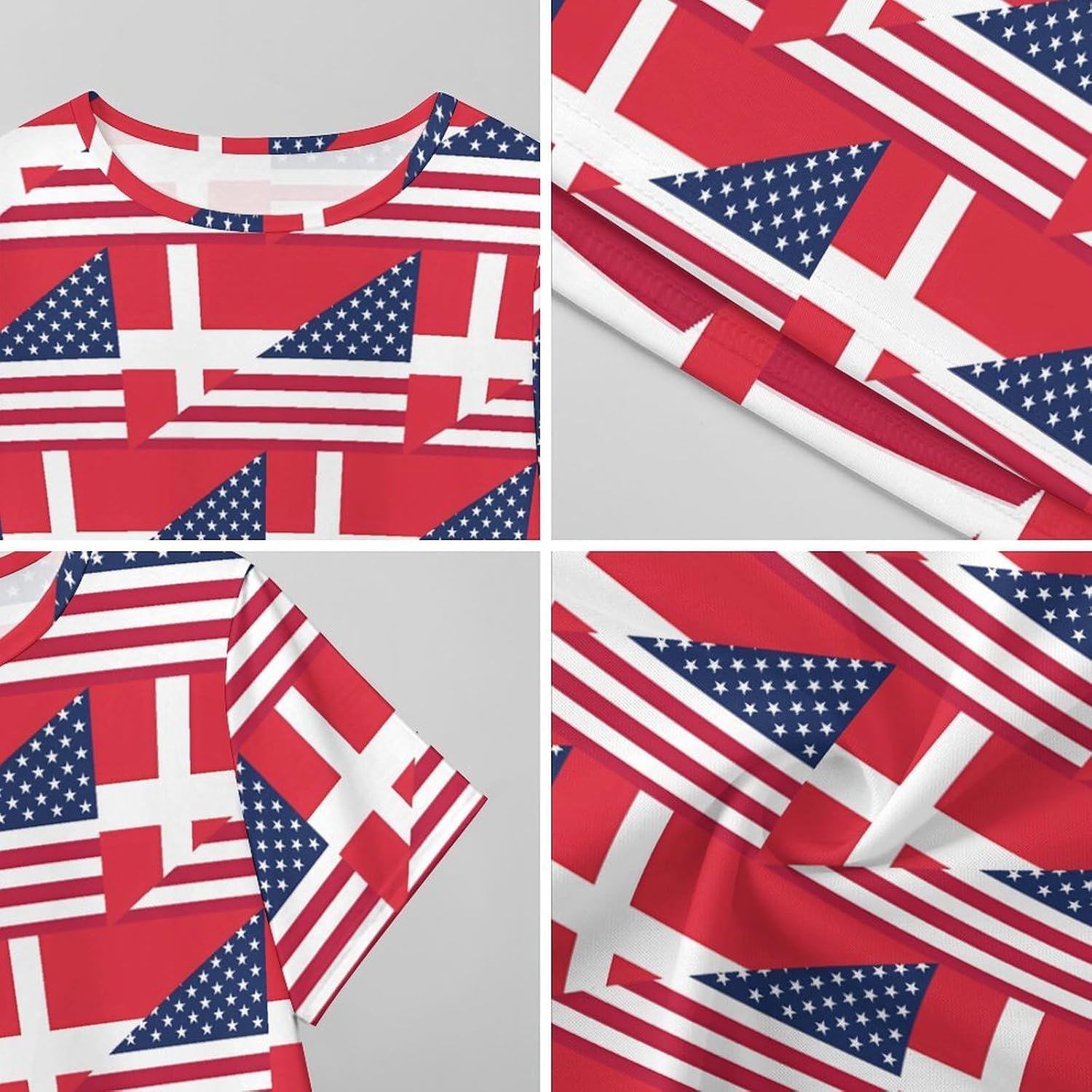 Denmark USA Flag Nightgowns for Women Short Sleeve Sleep Dress Casual Sleepshirt Night Gowns Pajamas