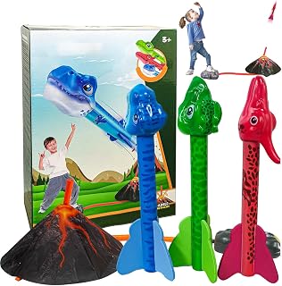 Rocket Launcher for Kids | Blasters Dinosaur Toy Launcher - Vivid Image Children's Outdoor Toy for Lawn, Patio, Garden, and Backyard Troonz