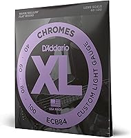Vista 9 de D'Addario XL Chromes Cuerdas de Guitarra Bajo con Entorchado Plano - ECB81M - Escala Media - Regular Ligero, 45-100