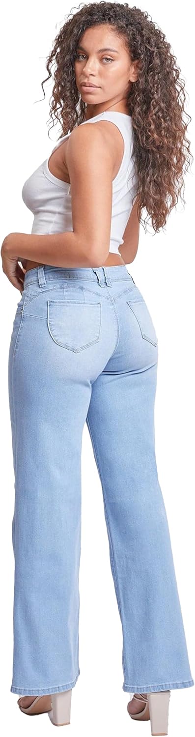 YMI Womens YMI Jeans Women’s Wannabettabutt Low Rise Wide Leg Jeans - Image 4