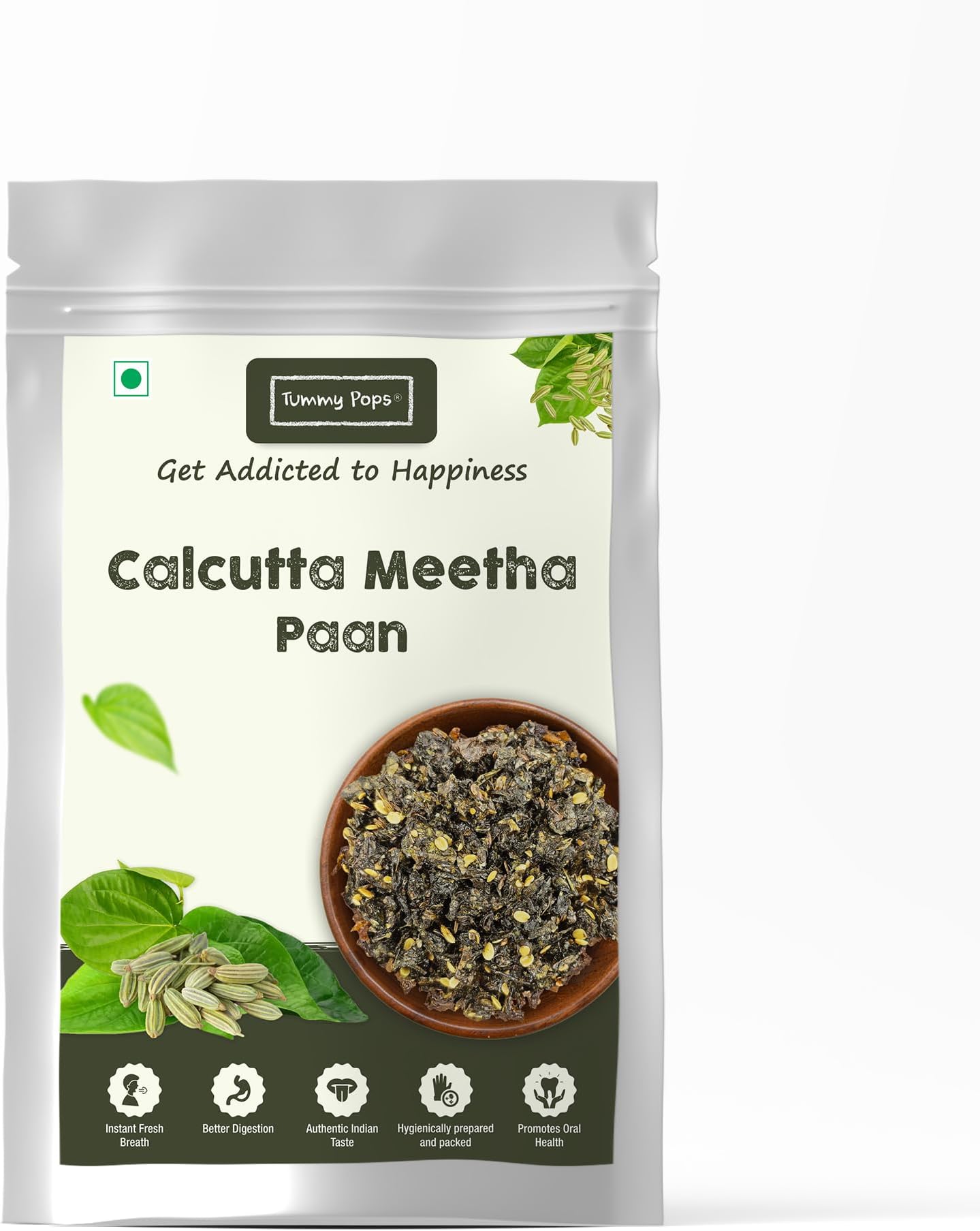 Tummy Pops| Premium Meetha Paan Without Supari | Hygienically Prepared & Packed | After Meal Digestives Mukhwas, Premium Handmade Sweet Mouth Fresheners (Calcutta Meetha Paan, 950gm)