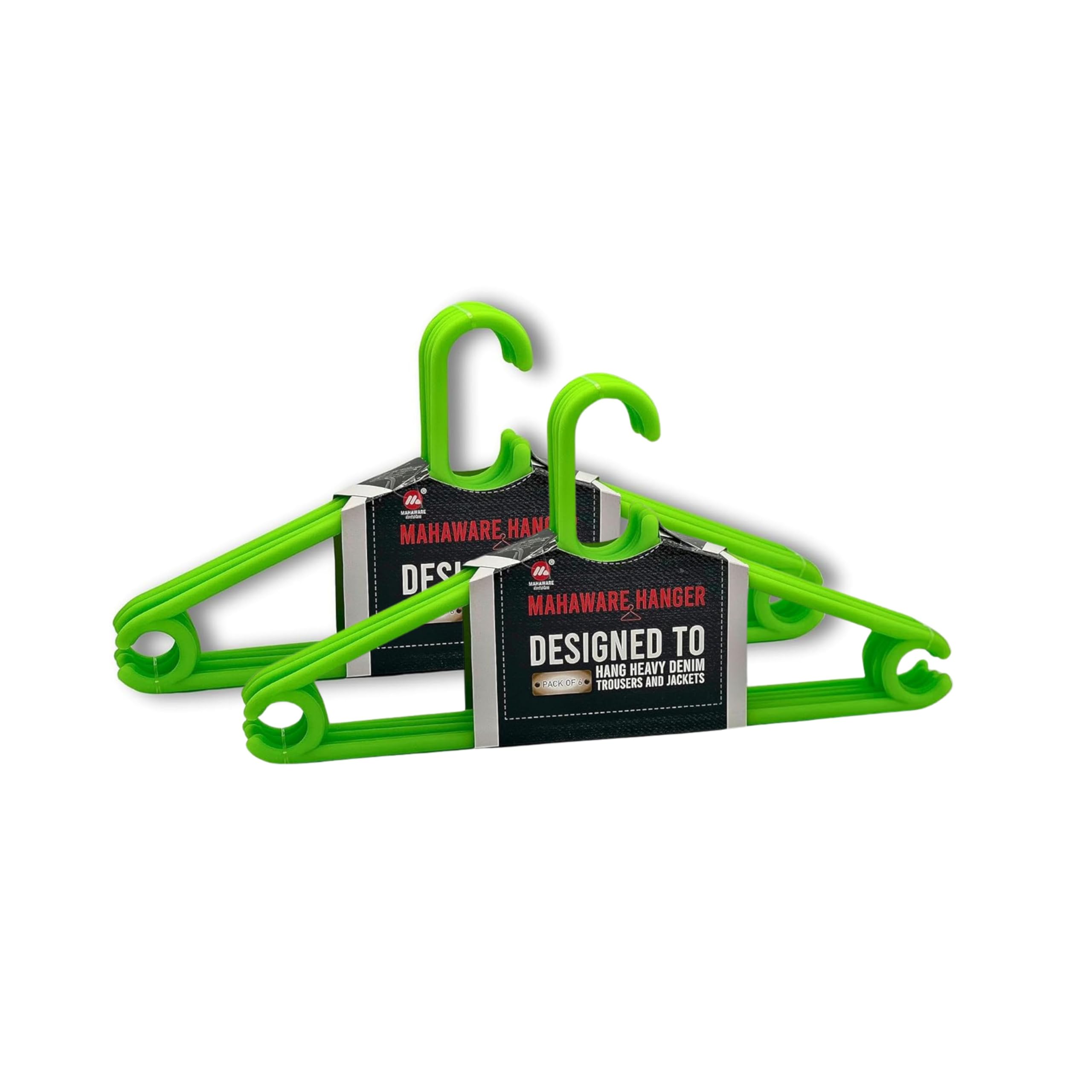 Mahaware Polypropylene Cloth Hanger, Pack of 12 - Heavy Duty Plastic Hanger for Wardrobe, Space Saving Clothes Hanger, Anti-Slip Hanger Cloth Plastic for Closet Organization (Green, 12 Count)