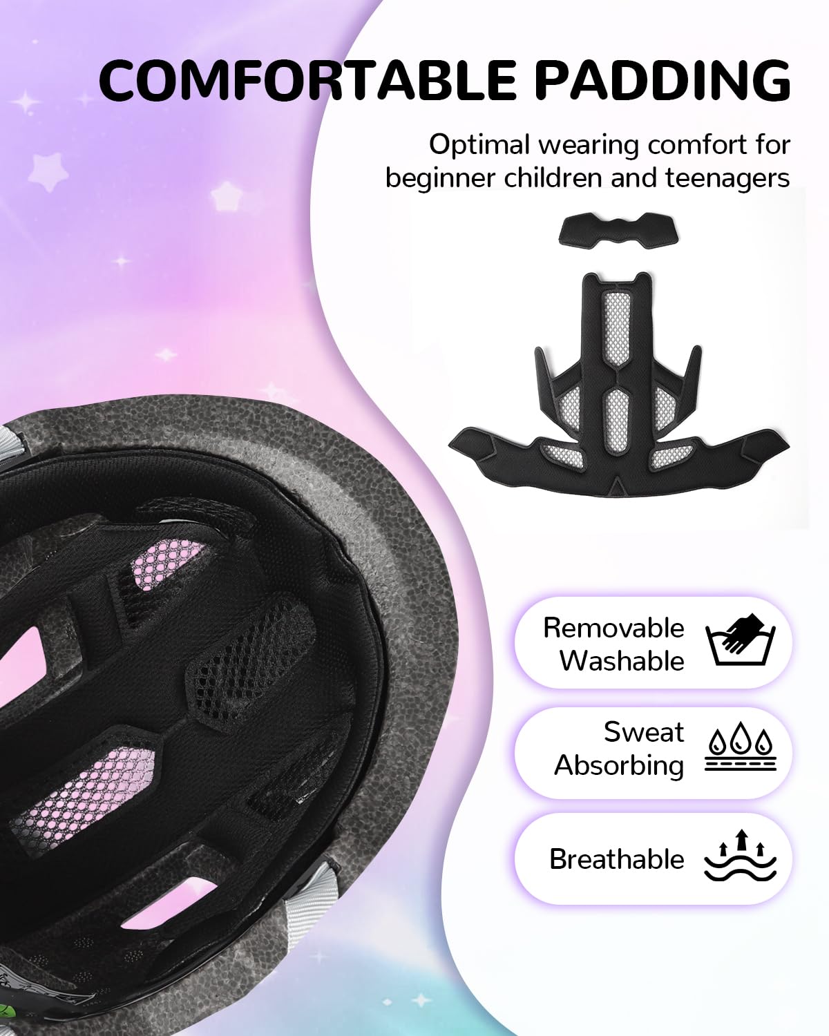 Kinder Fahrradhelm für Mädchen Jungen, Verstellbarer Kinderhelm Radhelm Skaterhelm Sporthelm für Skateboarden Radfahren Inlineskaten, 52-56 cm
