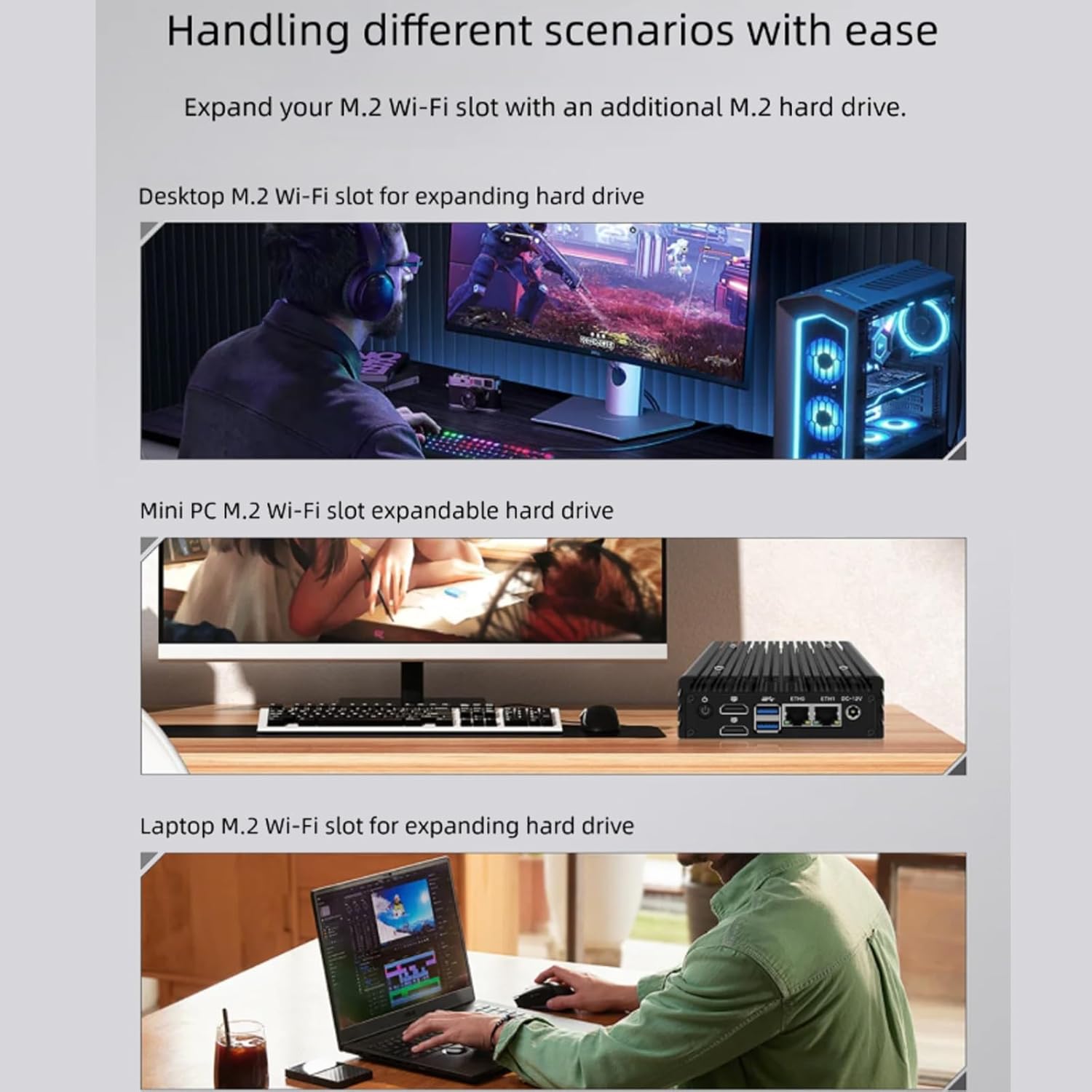 M.2 2230 A+E Key WiFi Slot NVMe SSD Compatible with M.2 WiFi PCIe 3.0 Signal Fit a m2 nvme 2230 (512, GB)