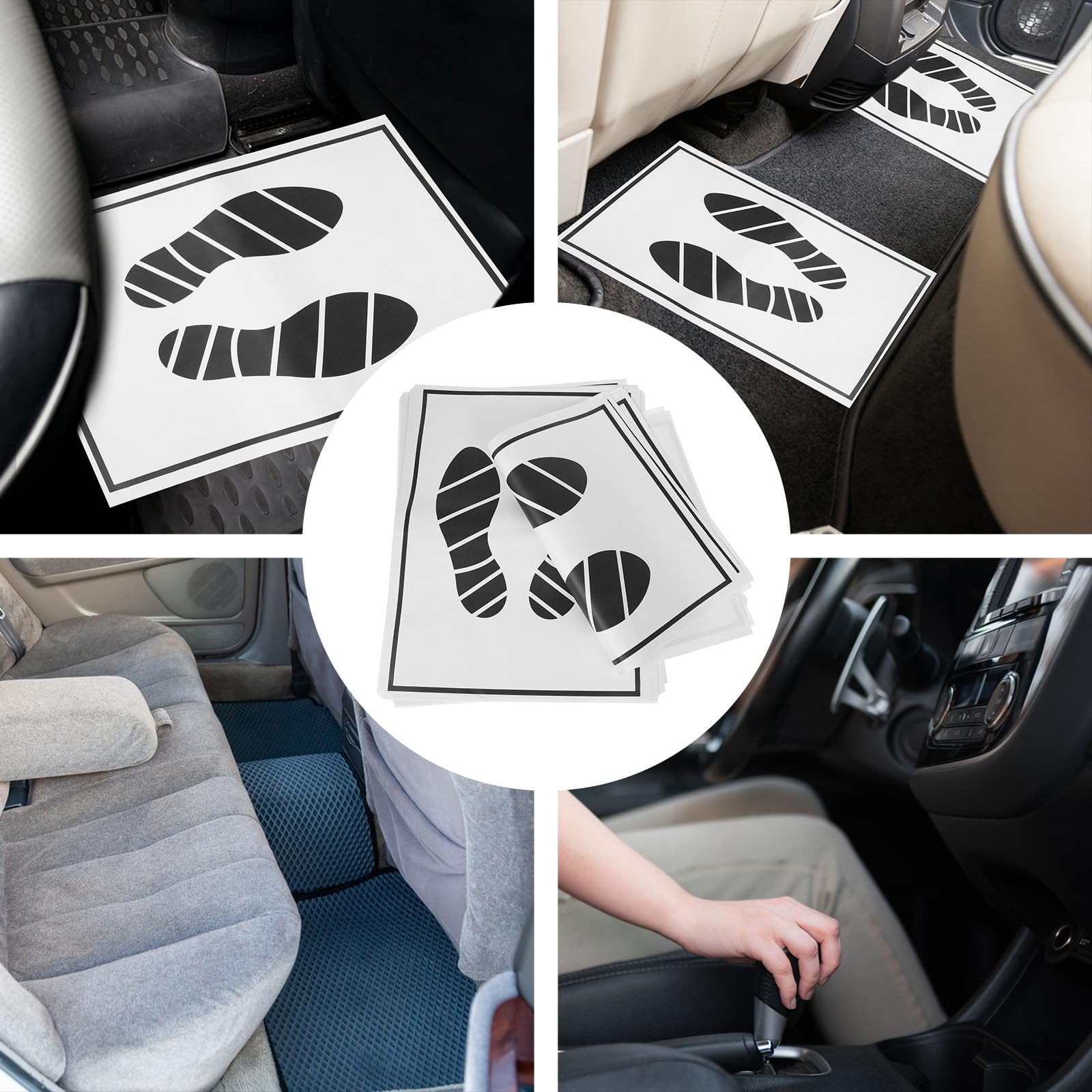 Veemoon 50Pcs Disposable Car Floor Mat Portable Paper Auto Foot Pads Vehicle Floor Pad Cardboard Floor Mats for — view 4