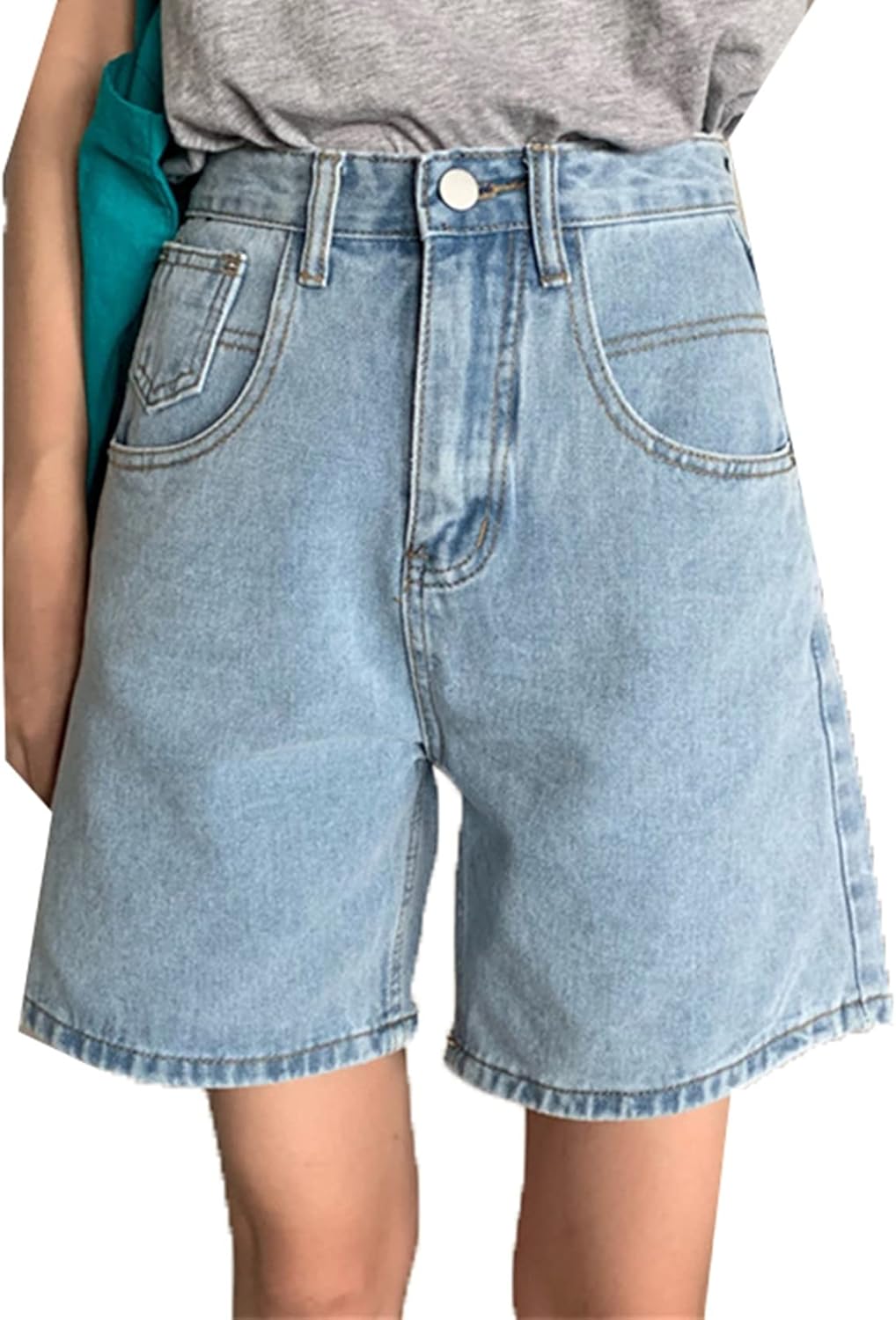 Generic10 Shorts à Jambes Larges pour Femmes Jeans Streetwear Bas en