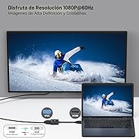 Vista 5 de BENFEI Adaptador HDMI a VGA, chapado en oro (macho a hembra) para computadora, escritorio, laptop, PC, monitor, proyector, HDTV, Chromebook