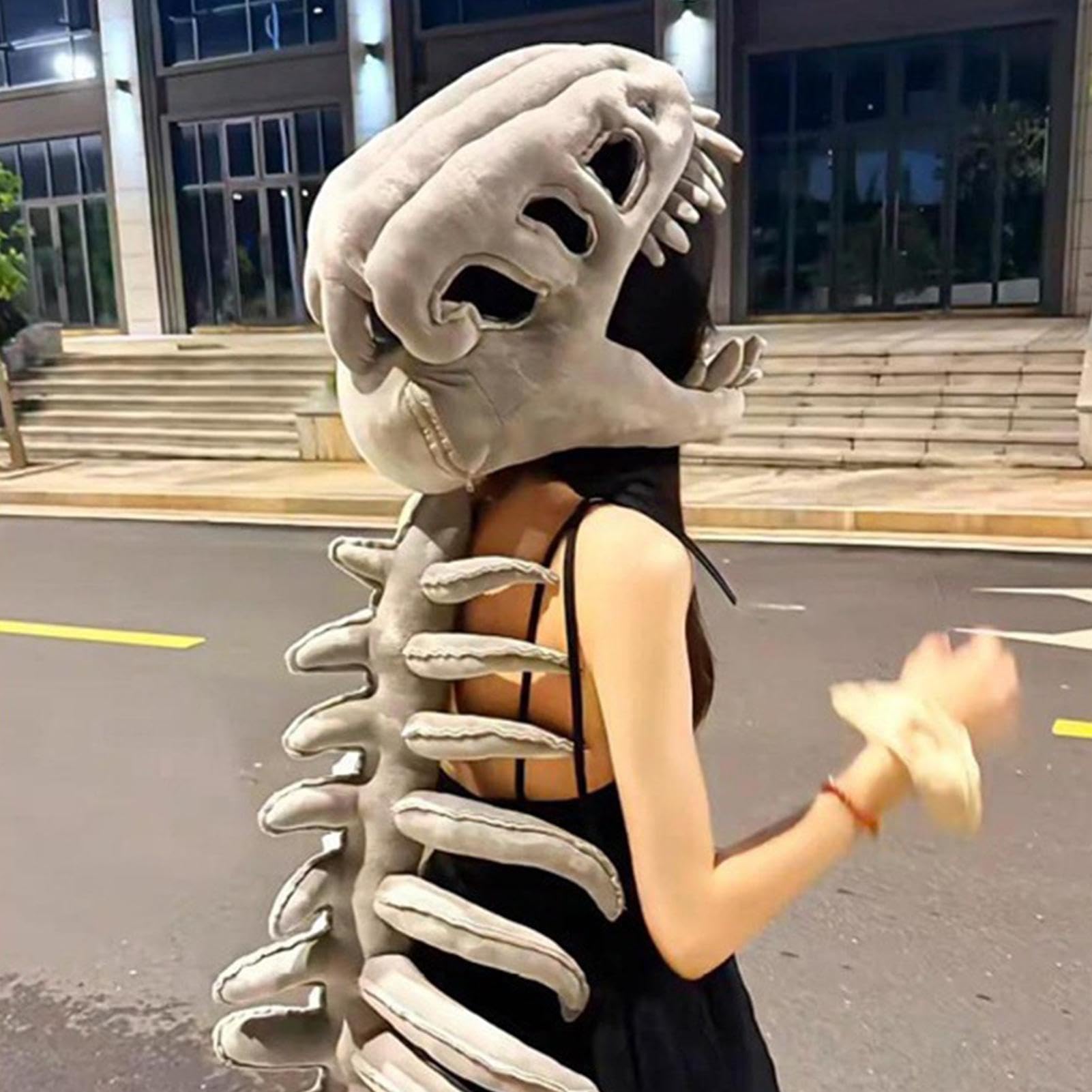 Kostium Pluszowy Szkielet Dinozaura Miękka Zabawka Pluszowa | Strój Na Halloween Dla Szkieletów Dla Dzieci I Dorosłych Na Występ Sceniczny Imprezę Tematyczną Bal Maskowy