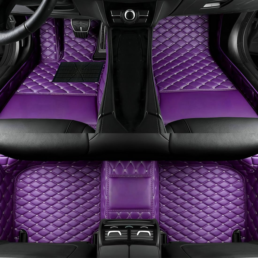 LUZiUNlnk Custom Personalized Floor Mats for Cars，Luxury Full Coverage All Car Floor Mats，Anti-Slip Leather Car Mat Set ，Custom Floor Mats for 99% of