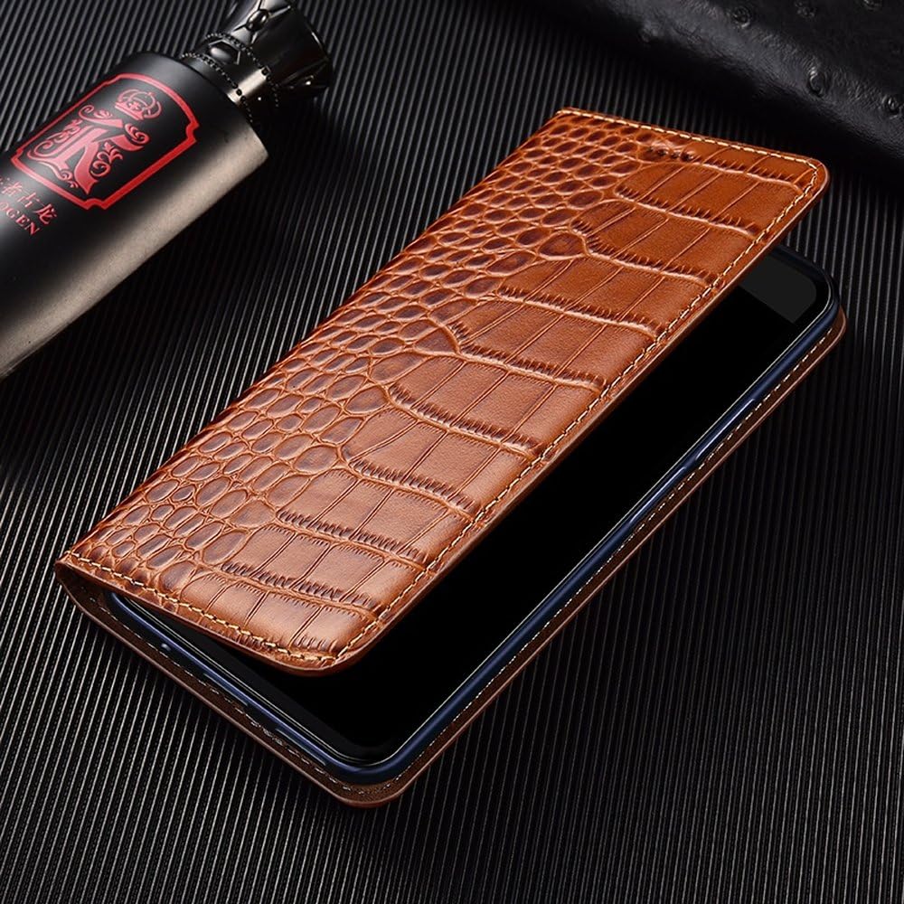 Funda de Piel con Tapa y diseño de cocodrilo para iPhone 7, 8 Plus, X, XS, XR, 11, 12, 13, 14, 15, 16, 16E, Pro Plus, MAX, Color marrón, para iPhone 12 Pro.