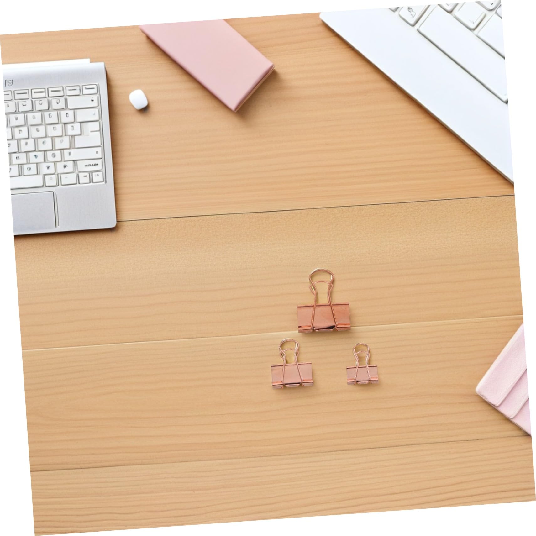 Veemoon 112 Piezas Clips de carpeta de metal pinzas papeleria clips de metal Rose Gold