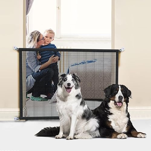 Miniatura 2 de Puerta para perros para escaleras Puertas para mascotas para la casa Puerta de malla para perros para puertas, escaleras, seguridad interior de 29