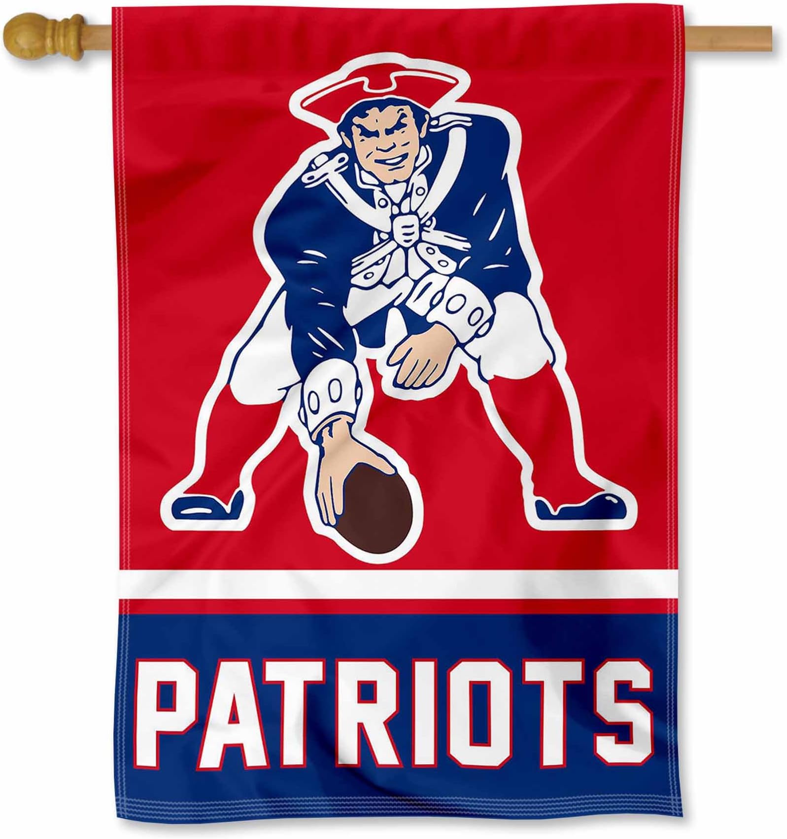 New England Patriots Pat Patriot Two Sided House Flag