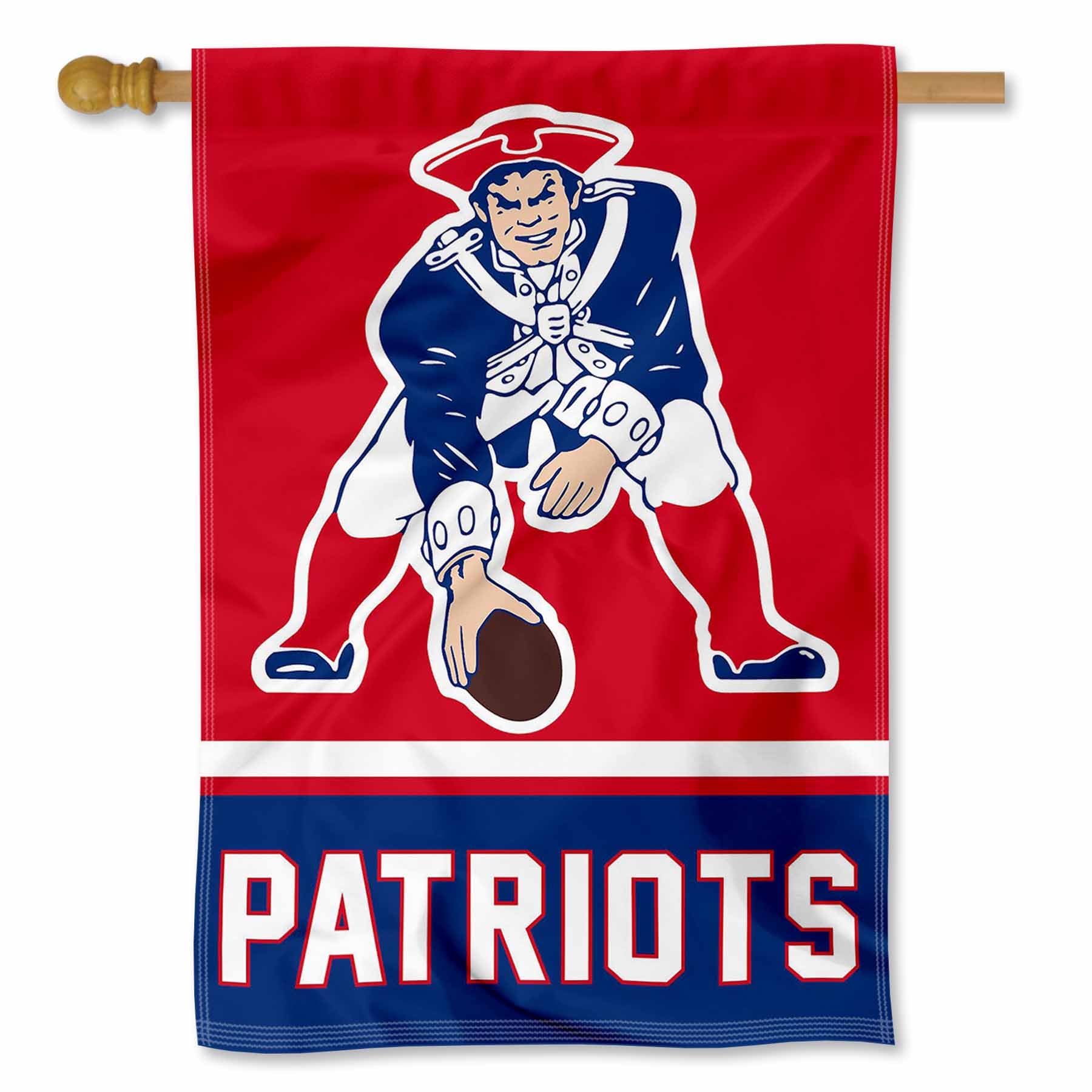 New England Patriots Pat Patriot Two Sided House Flag